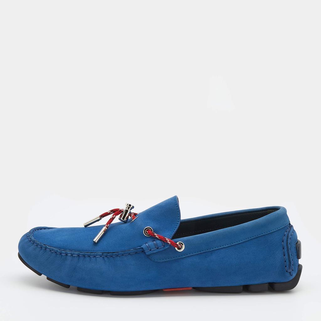 商品[二手商品] Dior|Dior Blue Nubuck Leather Slip On Loafers Size 44,价格¥2915,第1张图片