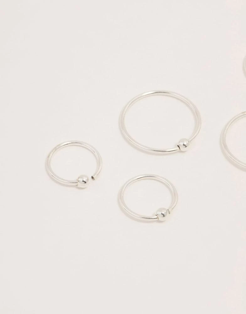 商品Lovisa|Lovisa Sterling silver ball gradual size nose ring pack in silver,价格¥178,第4张图片详细描述