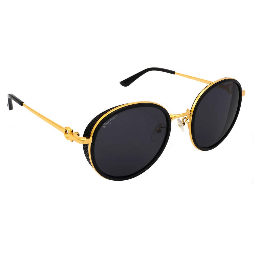 Salvatore Ferragamo Dark Grey Round Ladies Sunglasses SF199SK 011 56商品第1张图片规格展示