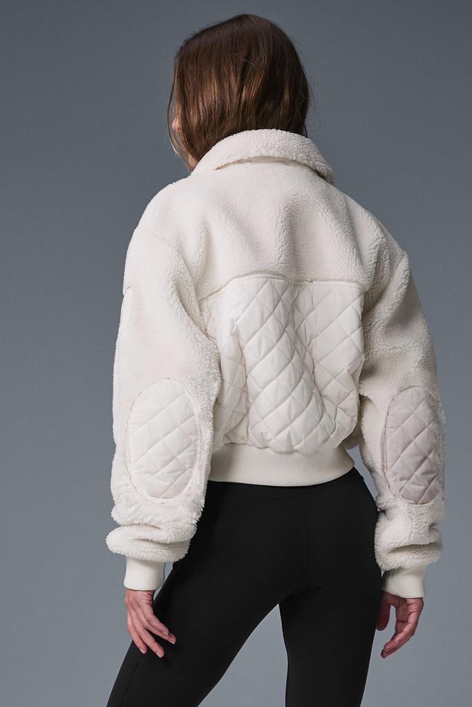 Alo Sherpa Edge Bomber - Ivory - Jackets - Free Shipping - BeyondStyle