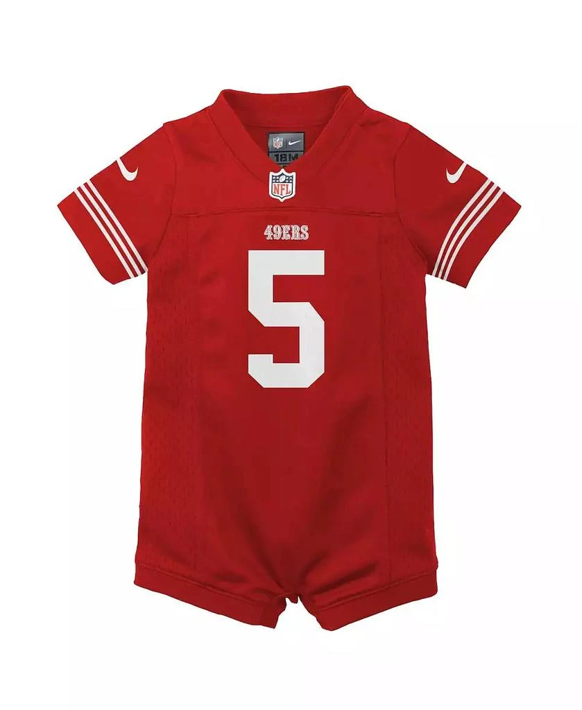 商品NIKE|Infant Girls and Boys Trey Lance Scarlet San Francisco 49ers Romper Game Jersey,价格¥299,第2张图片详细描述