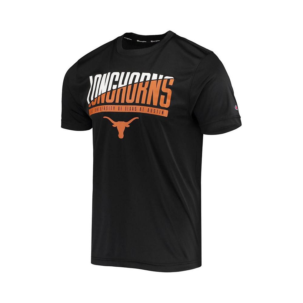 Men's Black Texas Longhorns Wordmark Slash T-shirt商品第3张图片规格展示