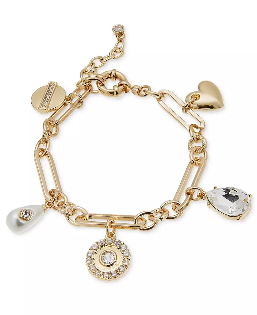 商品On 34th|Gold-Tone Crystal & Imitation Pearl Mixed Charm Bracelet, Created for Macy's,价格¥183,第1张图片