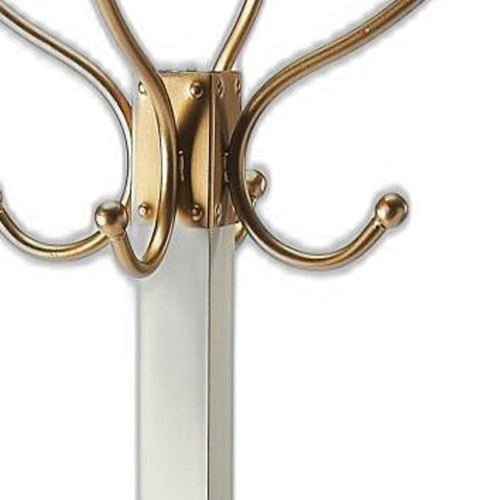 商品Homezia|Logan Square White & Gold Coat Rack Tree,价格¥3296,第2张图片详细描述