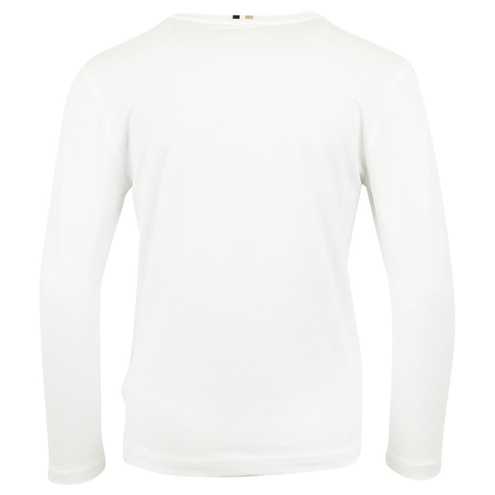 White Long Sleeve Cotton T Shirt商品第3张图片规格展示