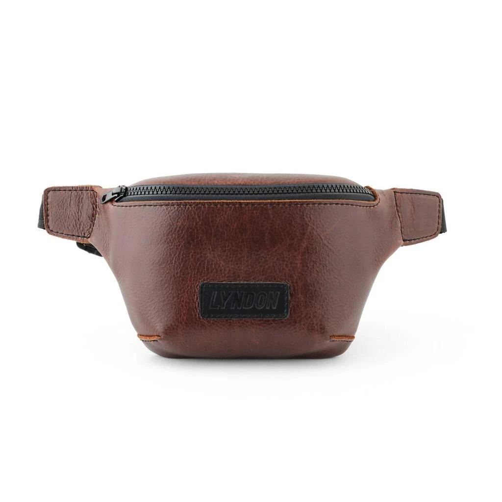 商品Lyndon|Men's Leather Belt Bag Fanny Pack In Bourbon,价格¥539,第1张图片