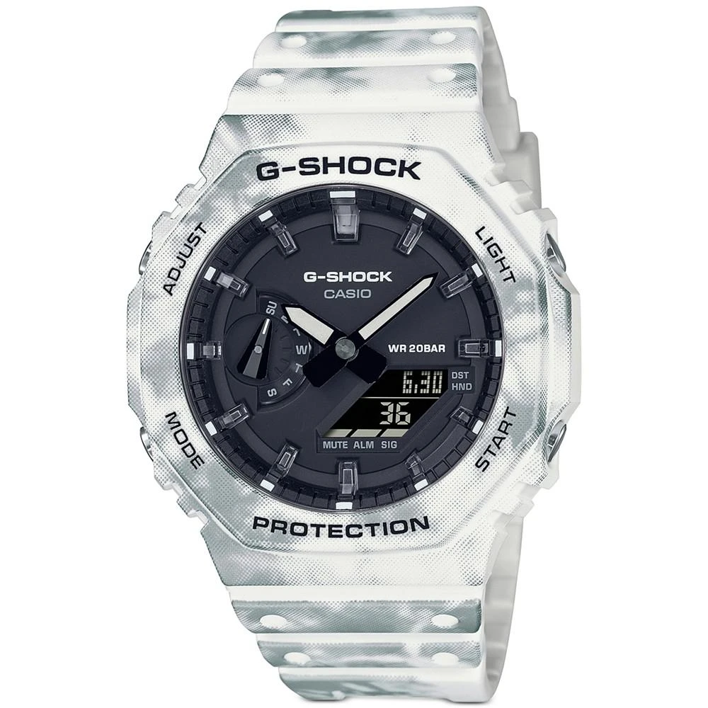 商品G-Shock|Men's Analog Digital White Snow Camouflage Resin Strap Watch Set 45mm,价格¥1123,第1张图片