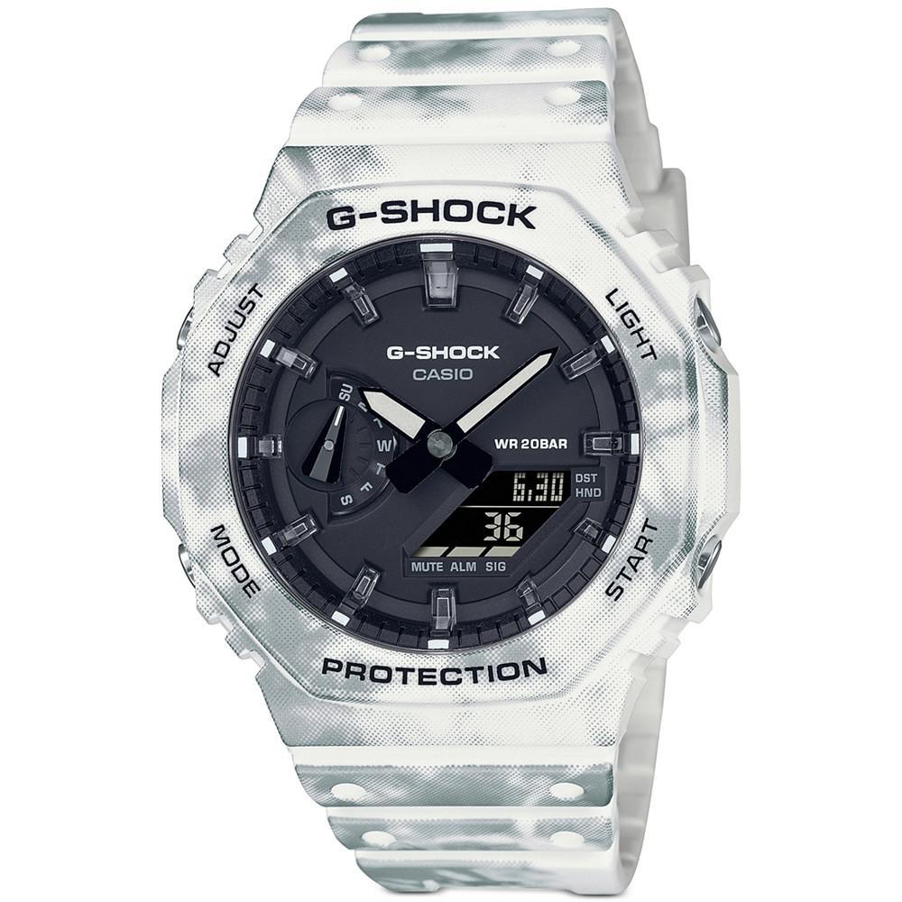 商品G-Shock|Men's Analog Digital White Snow Camouflage Resin Strap Watch Set 45mm,价格¥1504,第1张图片