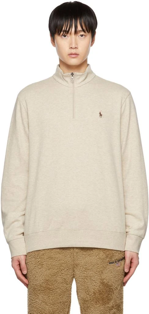 商品Ralph Lauren|Beige Half-Zip Sweatshirt,价格¥514,第1张图片