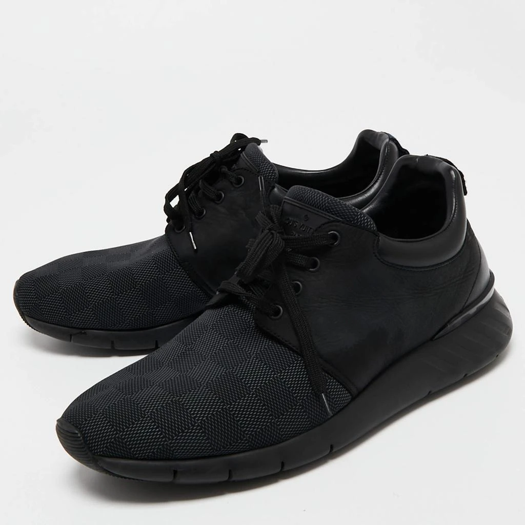 商品[二手商品] Louis Vuitton|Louis Vuitton Black Damier Nylon and Leather Fastlane Sneakers Size 43,价格¥4350,第2张图片详细描述