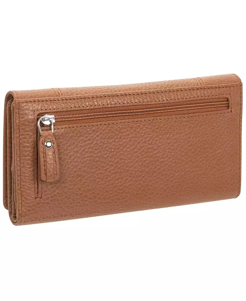 商品Mancini Leather Goods|Women's Pebbled Collection RFID Secure Trifold Wing Wallet,价格¥579,第3张图片详细描述