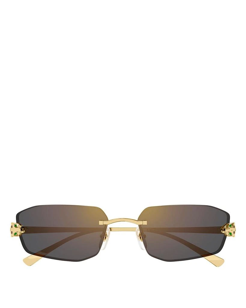 Panthere Classic 24 Carat Gold Plated Rimless Geometrical Sunglasses, 56mm 商品