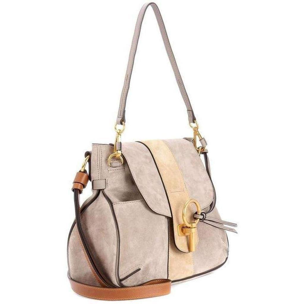 商品Chloé|Medium Beige Velvet Leather Lexa Crossbody Bag,价格¥15924,第4张图片详细描述