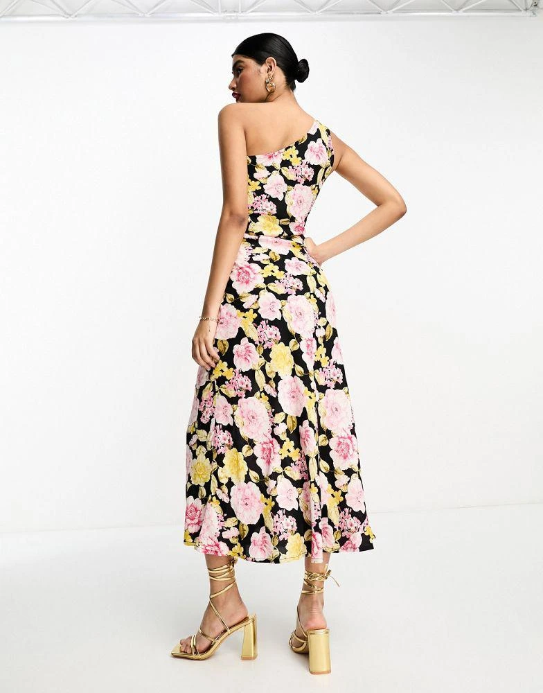 商品ASOS|ASOS DESIGN viscose one shoulder midi dress in floral print,价格¥171,第2张图片详细描述