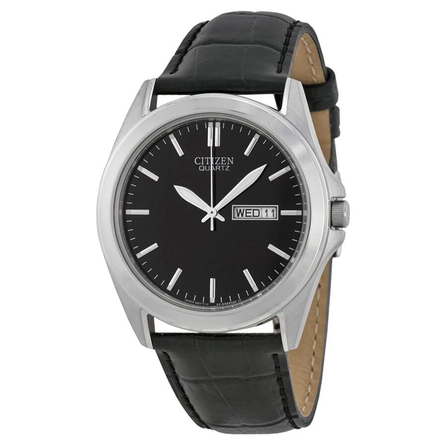 商品Citizen|Black Dial Black Leather Men's Watch BF0580-06E,价格¥702,第1张图片