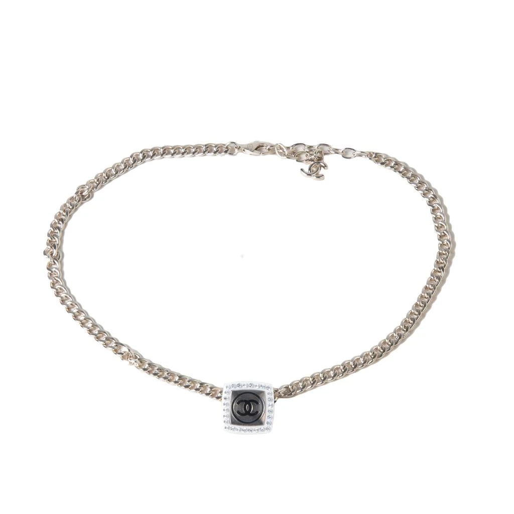 商品Chanel|Chanel CC Square Necklace Gold White Black Crystal,价格¥6901,第1张图片