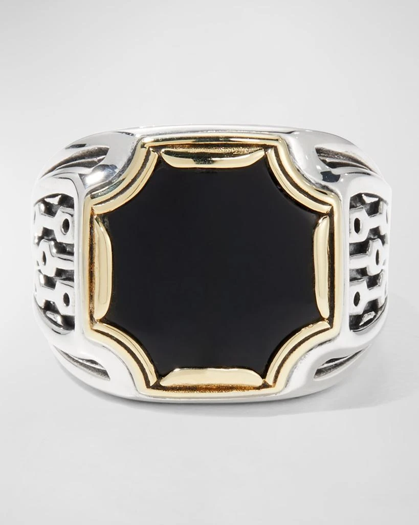 商品Konstantino|Men's Black Onyx Signet Ring,价格¥4594,第1张图片