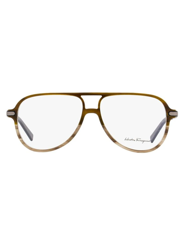 商品Salvatore Ferragamo|Salvatore Ferragamo Men's Pilot Eyeglasses SF2855 340 Mustard/Taupe 57mm,价格¥627,第2张图片详细描述