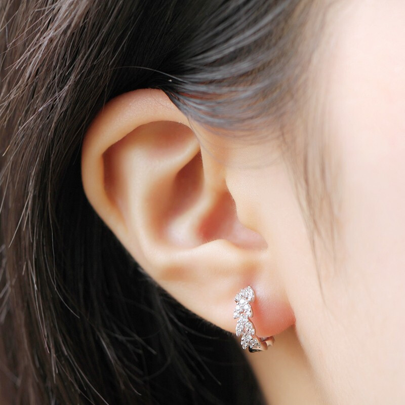 APM Monaco银镶晶钻几何设计感环形耳环耳扣女 送女友礼物AE11675OX商品第5张图片规格展示