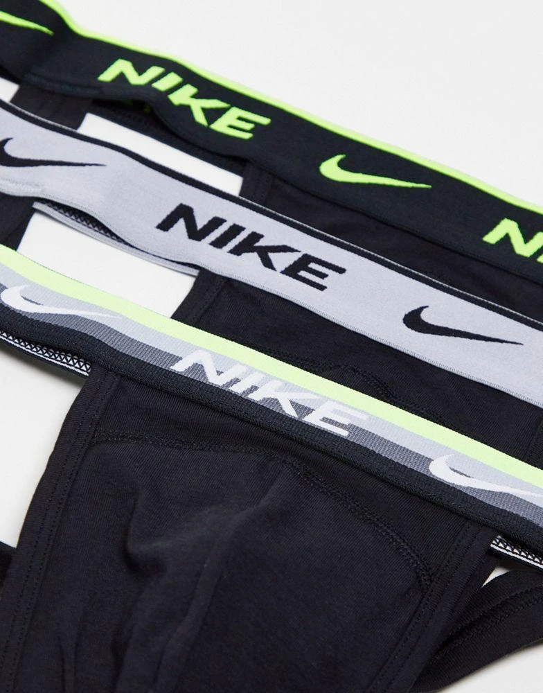 商品NIKE|Nike 3 pack jock straps in black with coloured waistbands,价格¥218,第3张图片详细描述