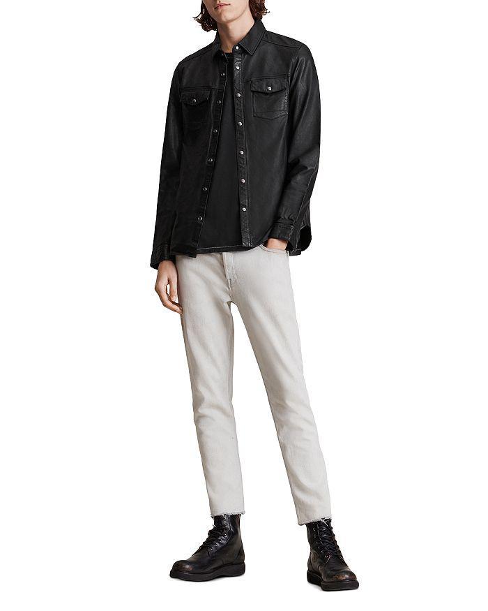 商品ALL SAINTS|Irwin Leather Regular Fit Button Down Shirt,价格¥3122,第4张图片详细描述