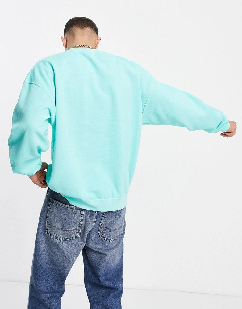 商品Topman|Topman madrid print oversized sweatshirt in teal,价格¥174,第4张图片详细描述