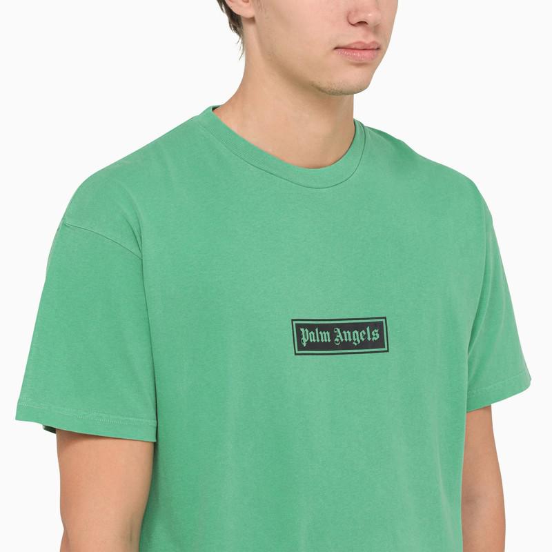 Green cotton crew neck t-shirt with logo商品第4张图片规格展示