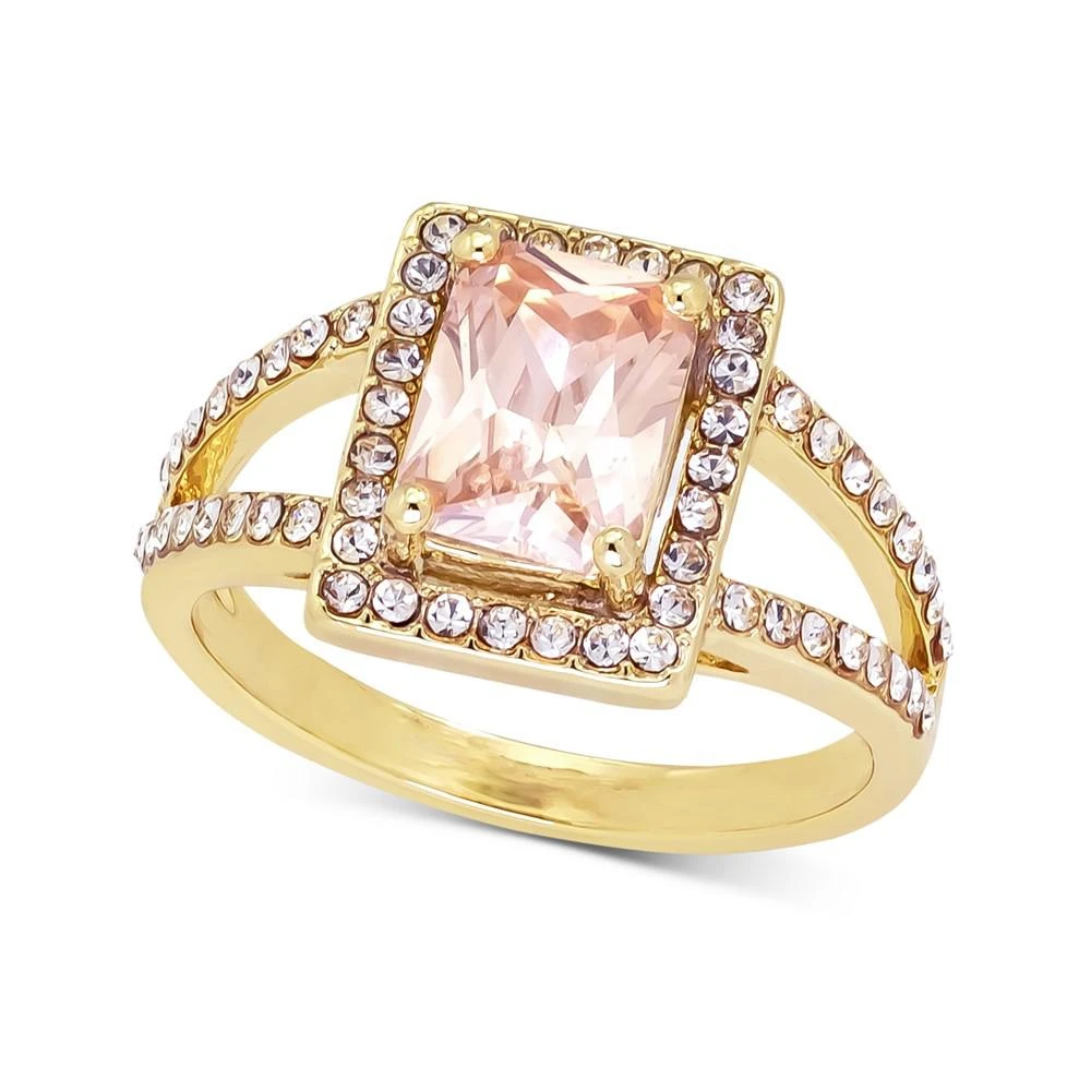 商品Charter Club|Gold-Tone Pavé & Color Square Crystal Split Ring, Created for Macy's,价格¥89,第1张图片