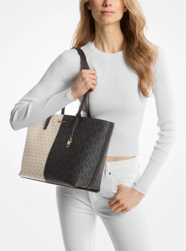 商品Michael Kors|Jet Set Medium Two-Tone Logo Tote Bag,价格¥691,第4张图片详细描述