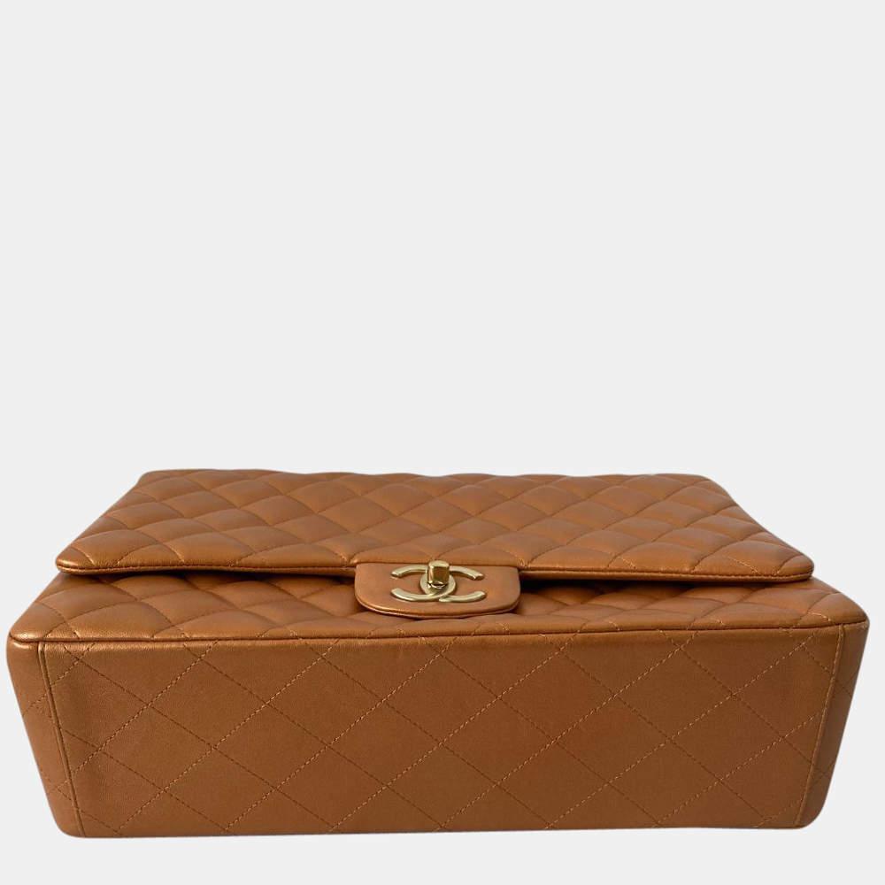 商品[二手商品] Chanel|Chanel Bronze Quilted Leather Maxi Shoulder Bag,价格¥37515,第5张图片详细描述
