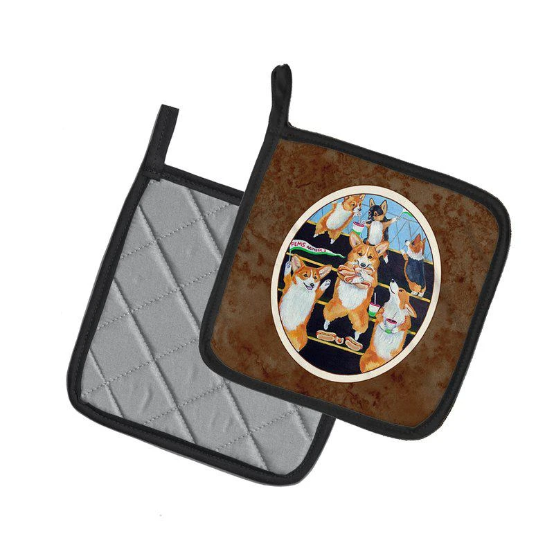 商品Caroline's Treasures|Go Team Corgi Pembroke  Pair of Pot Holders,价格¥170,第2张图片详细描述
