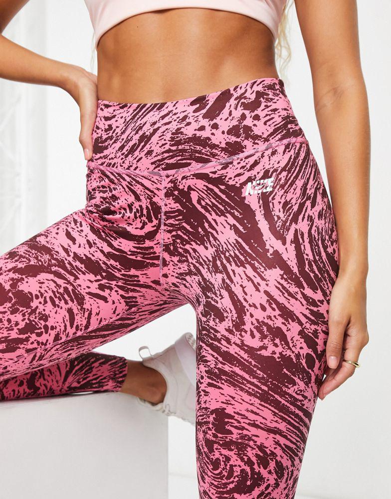 Nike Training Icon Clash One Dri-FIT high rise printed 7/8 leggings in pink商品第3张图片规格展示