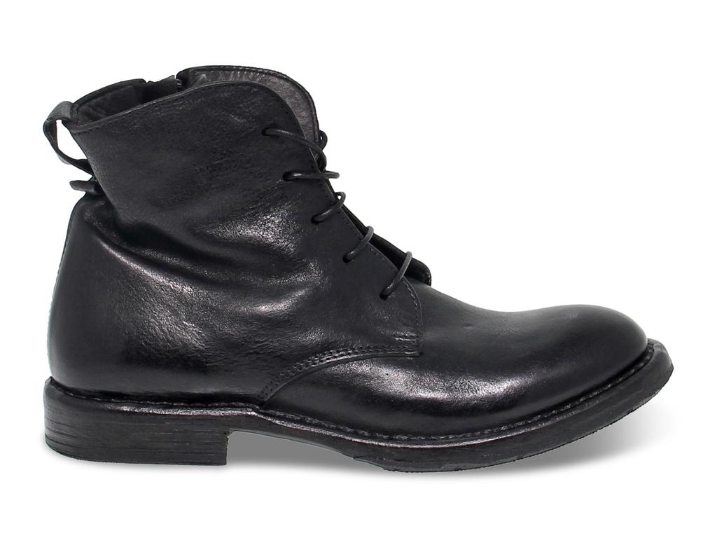 Moma Womens Black Leather Ankle Boots商品第1张图片规格展示