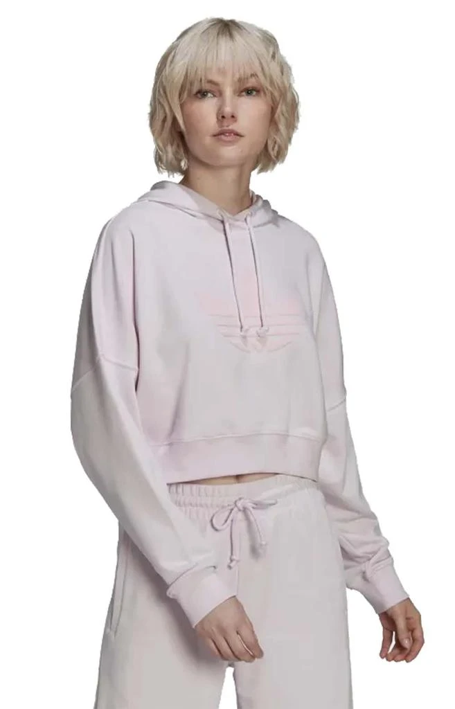 商品Adidas|(HU1608) Cropped Hoodie - Almost Pink,价格¥354,第1张图片