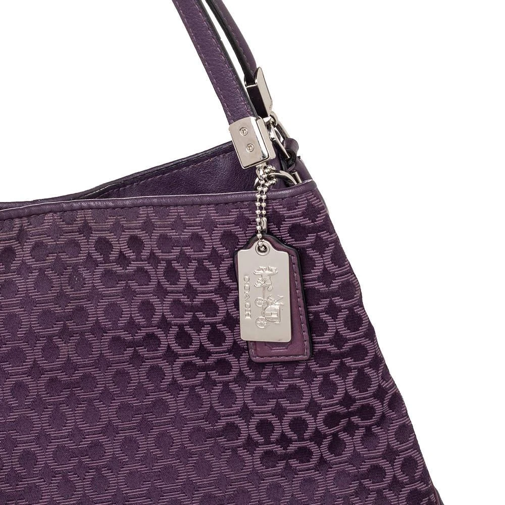 商品[二手商品] Coach|Coach Purple Signature Canvas And Leather Madison Phoebe Shoulder Bag,价格¥2071,第5张图片详细描述