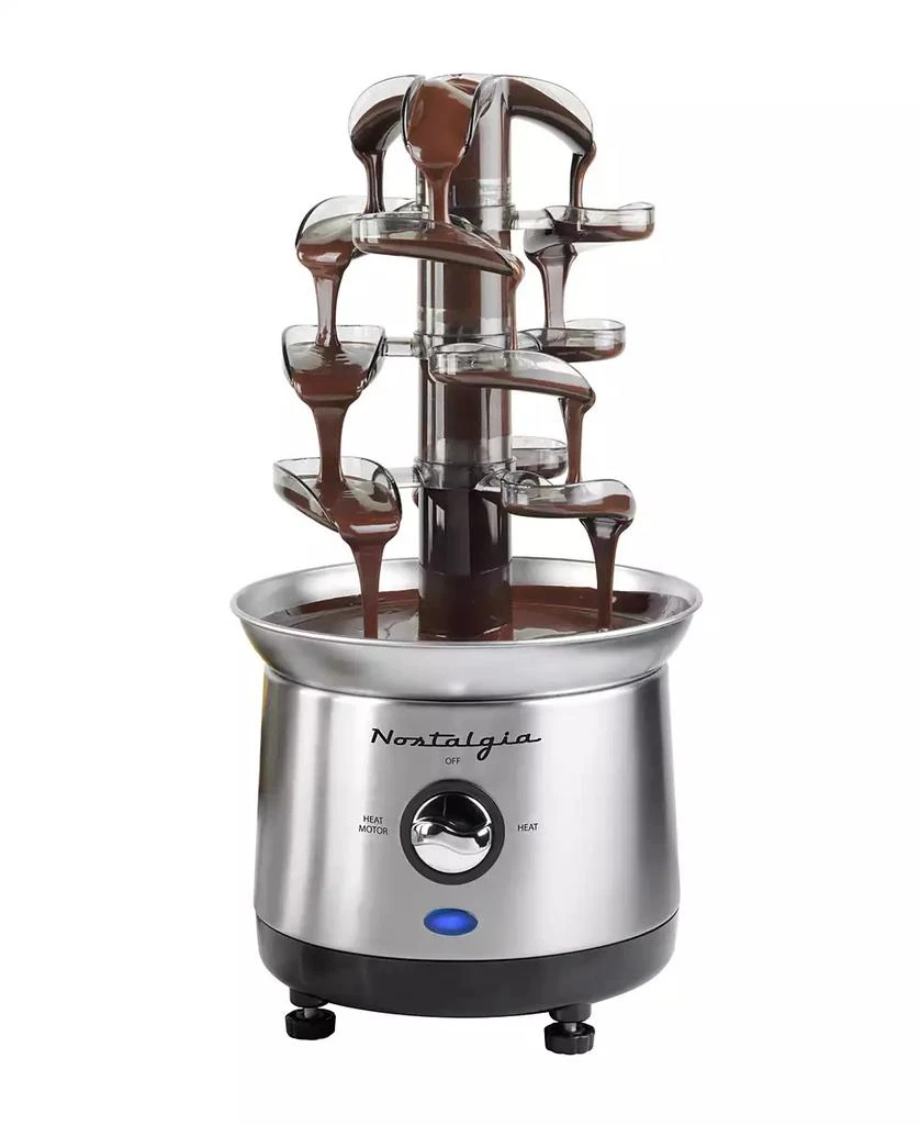 商品Nostalgia|2 Pound Stainless Steel Cascading Fondue Fountain Chocolate, BBQ Sauce, Ranch, Nacho Cheese, Buffalo Sauce,价格¥599,第2张图片详细描述