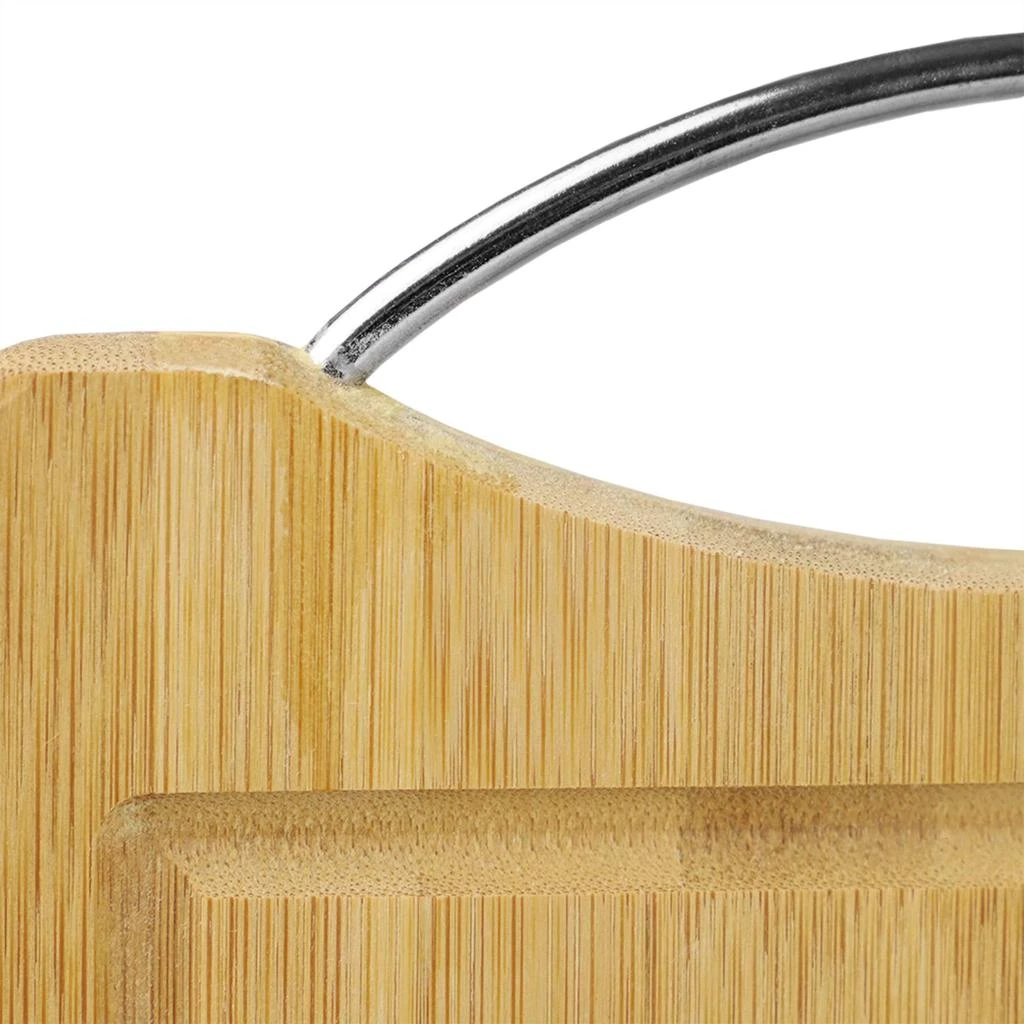 Home Basics 8" x 12"  Bamboo Cutting Board with Juice Groove and Stainless Steel Handle 商品