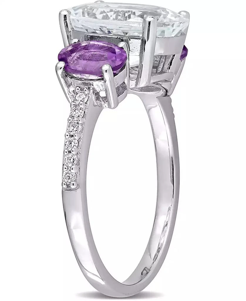 商品Macy's|Macy's Aquamarine (3 ct. t.w.), Amethyst (4/5 ct. t.w.) & Diamond (1/10 ct. t.w.) Ring in Sterling Silver,价格¥2370,第4张图片详细描述