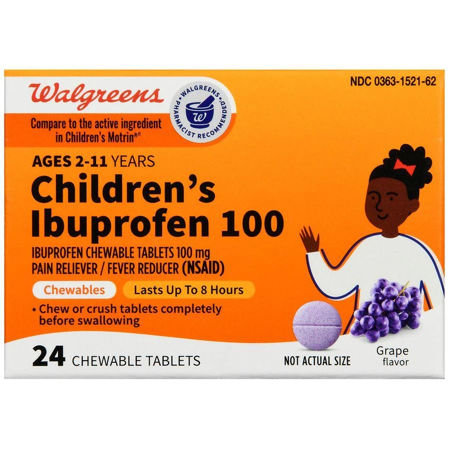 商品Walgreens|Children's Ibuprofen 100 Chewable Tablets Grape,价格¥60,第2张图片详细描述