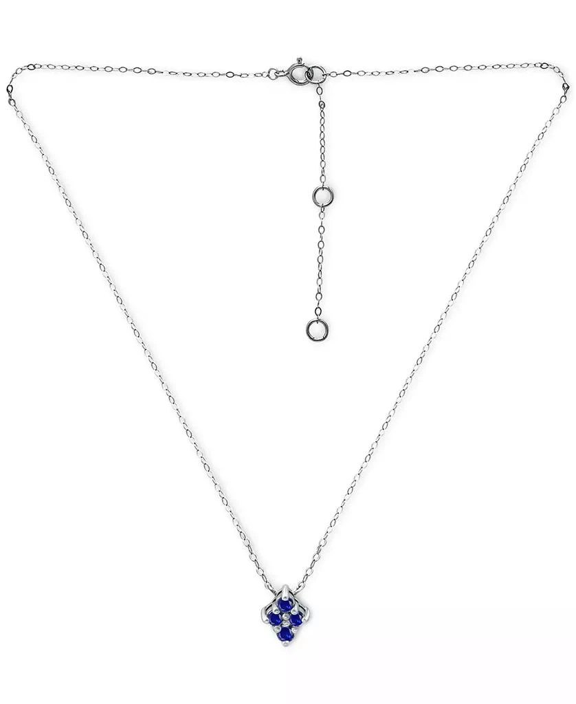 商品Giani Bernini|Imitation Blue Sapphire Cluster Pendant Necklace, 16" + 2" extender, Created for Macy's,价格¥94,第4张图片详细描述