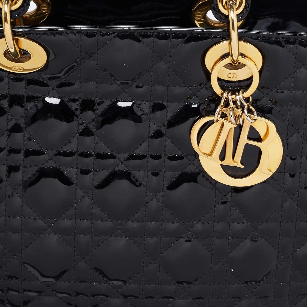 商品[二手商品] Dior|Dior Black Cannage Patent Leather Large Lady Dior Tote,价格¥9194,第5张图片详细描述