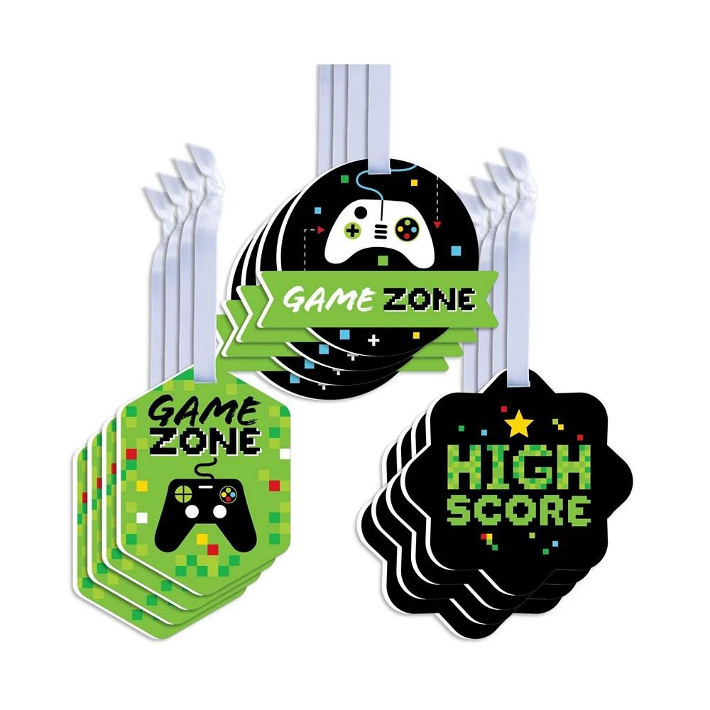 商品Big Dot of Happiness|Game Zone - Assorted Hanging Video Game Favor Tags - Gift Tag Toppers Set of 12,价格¥150,第1张图片