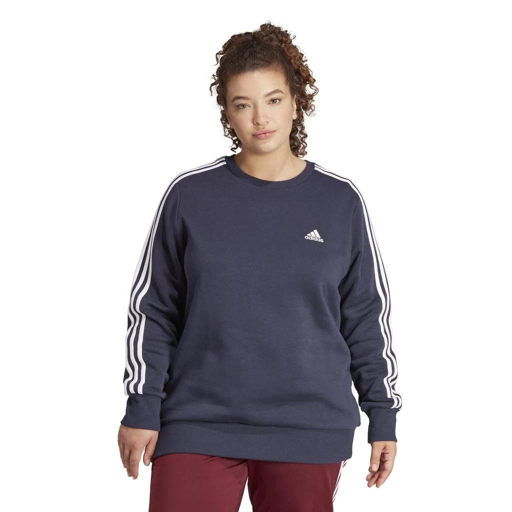 商品Adidas|Plus Size Inc 3-Stripes Fleece Sweatshirt,价格¥252-¥268,第1张图片