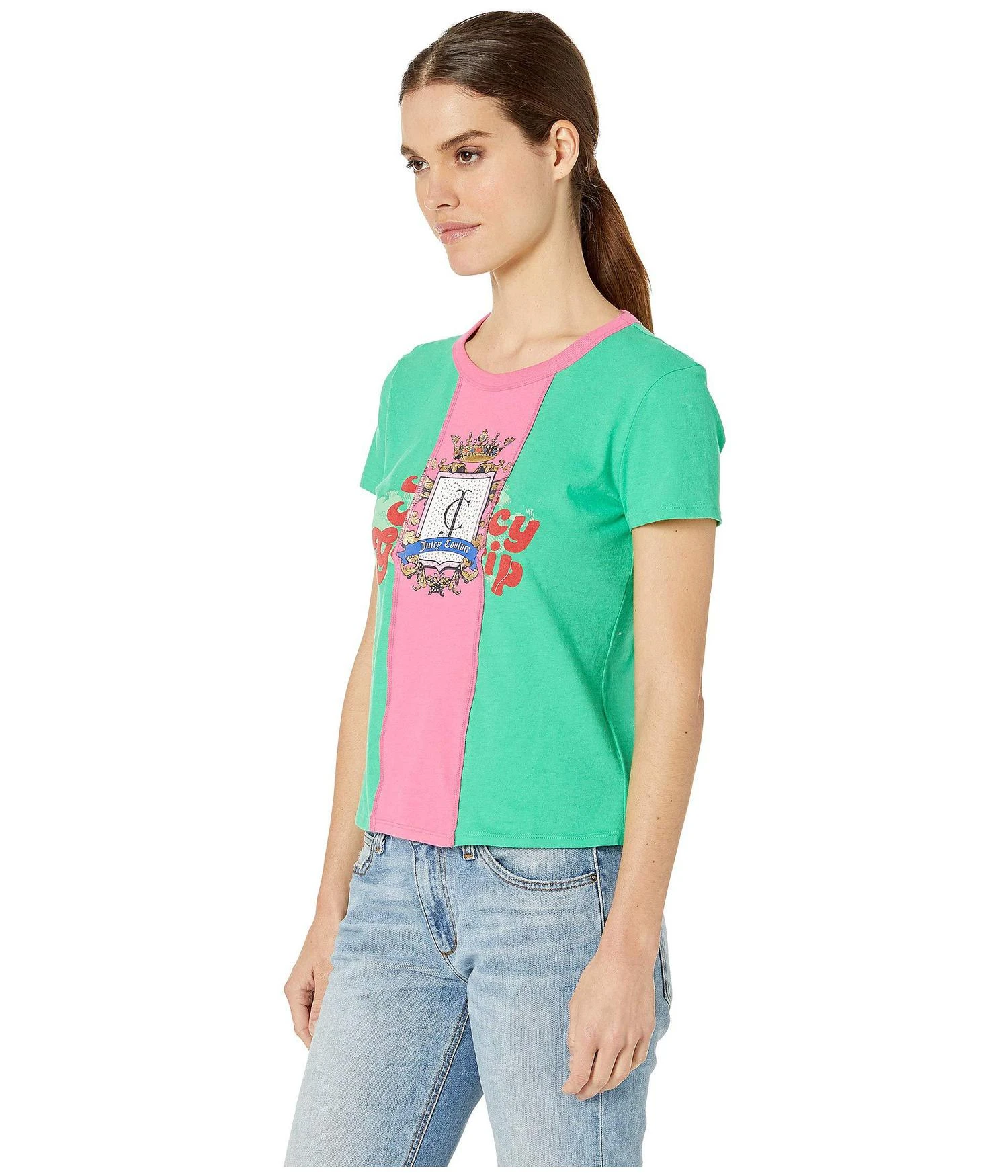 商品Juicy Couture|Juicy Spliced Crest Graphic Tee,价格¥110,第2张图片详细描述