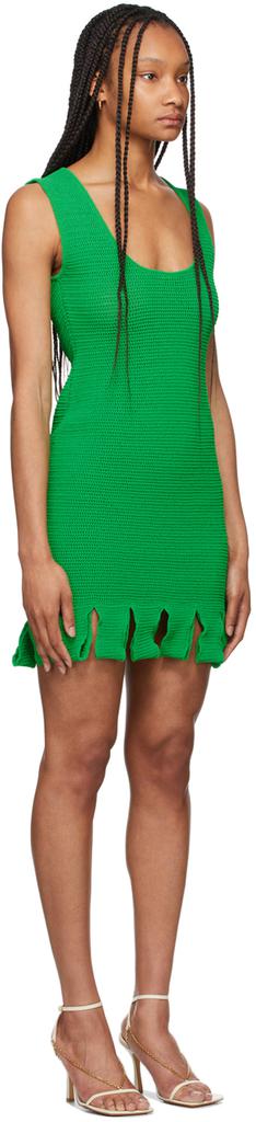 绿色罗纹针织连衣裙商品第2张图片规格展示
