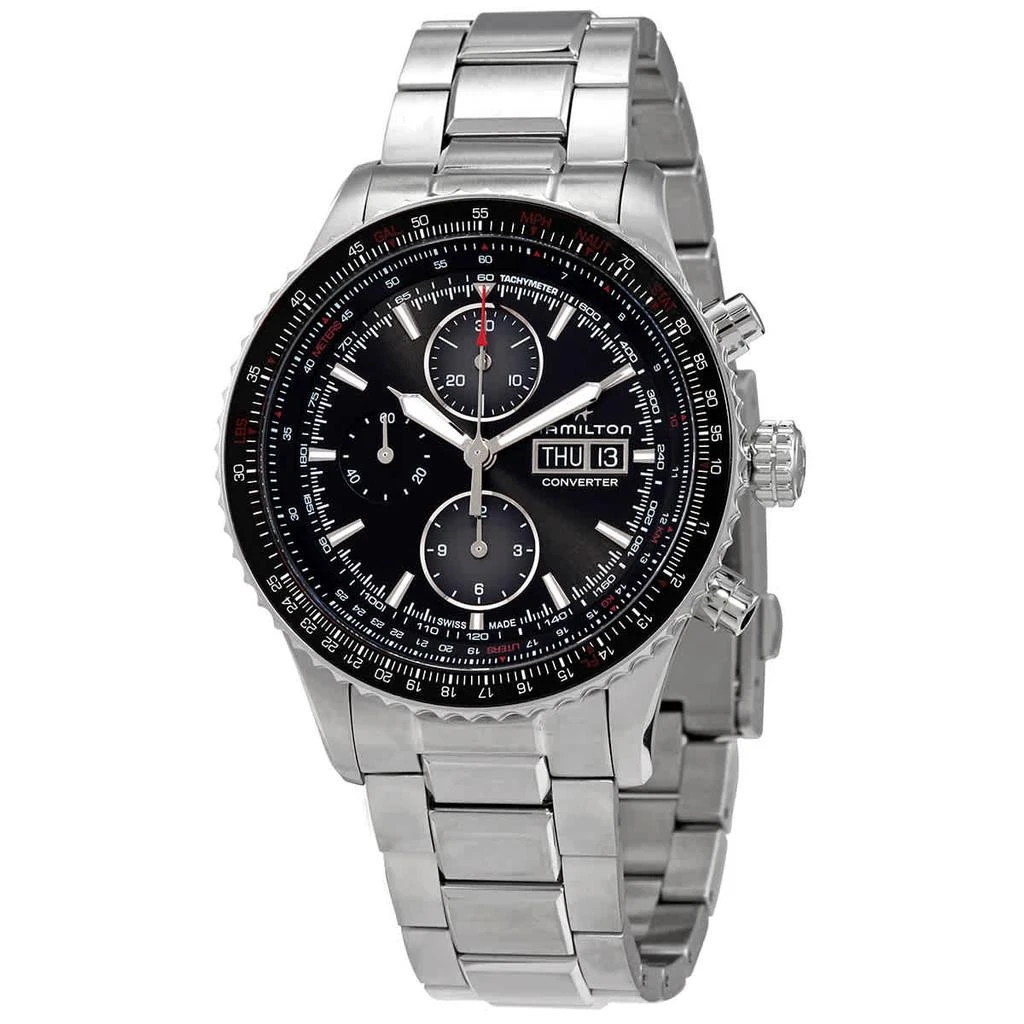 商品Hamilton|Khaki Aviation Converter Auto Chrono Black Dial Watch H76726130,价格¥10788,第1张图片