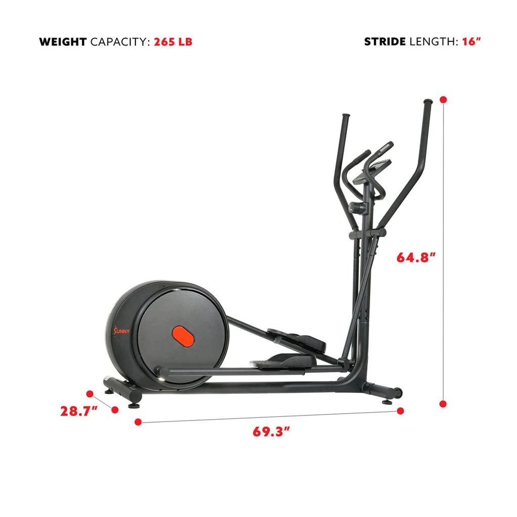 商品Sunny Health & Fitness|Sunny Health & Fitness Carbon Pro Magnetic Elliptical,价格¥3952,第5张图片详细描述