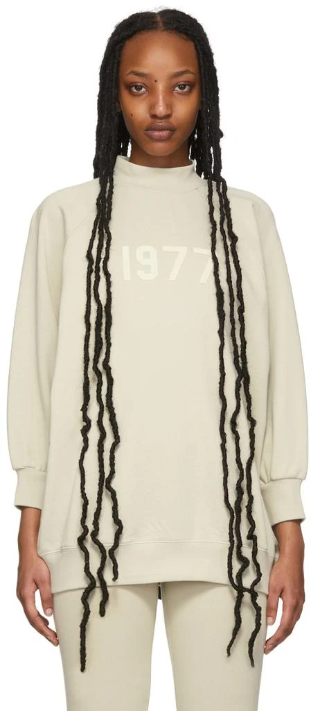 商品Essentials|Beige Three-Quarter Sleeve '1977' Sweatshirt,价格¥464,第1张图片