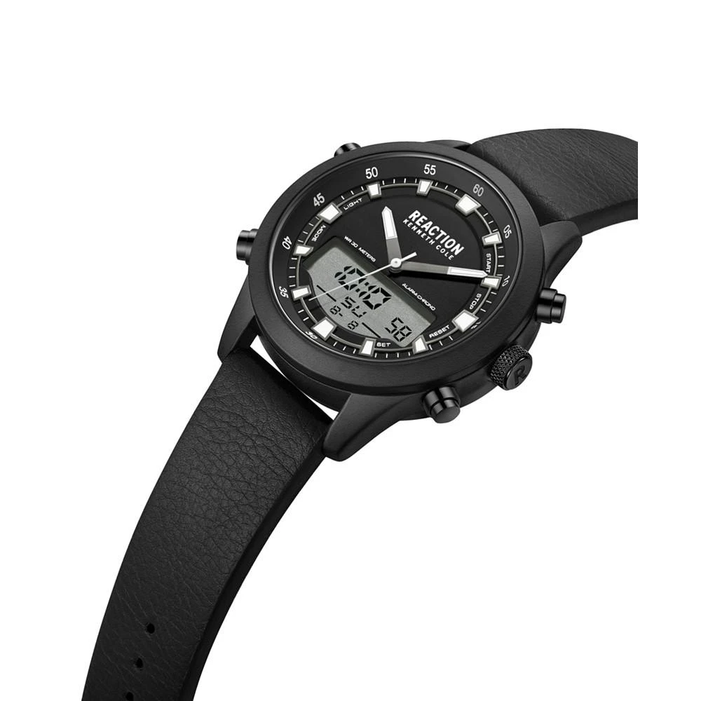 商品Kenneth Cole|Men's Ana-digi Black Synthetic Leather Strap Watch , 46mm,价格¥636,第2张图片详细描述