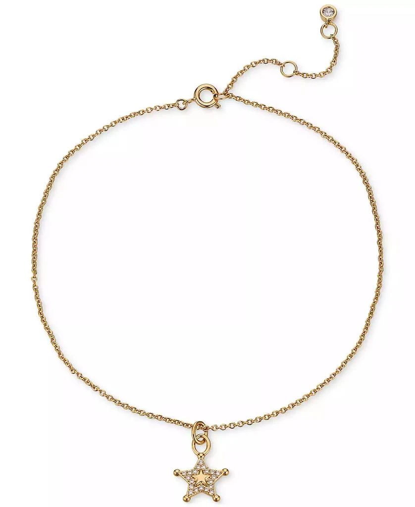 商品AJOA|by Nadri 18k Gold-Plated Pavé Sheriff Star Ankle Bracelet,价格¥359,第1张图片